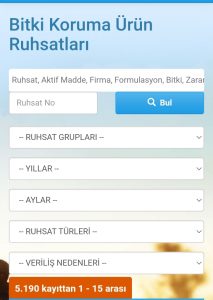 Bitki Koruma Ürünleri Veri Tabanı: Etken Madde ve Hızlı Arama 2 Screenshot 20220221 092429