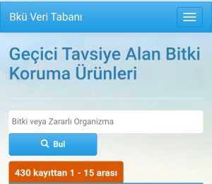 Bitki Koruma Ürünleri Veri Tabanı: Etken Madde ve Hızlı Arama 3 Screenshot 20220221 092456