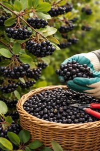 Aronya yetiştiriciliğinde olgunluk dönemi salkım görünümü