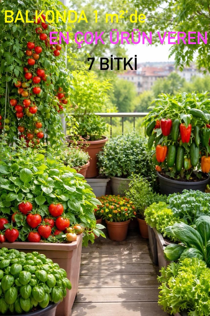 Balkonda 1 m²’de En Çok Ürün Veren Bitkiler (7 Verimli Seçim) 1 Balkonda 1 m²’de En Çok Ürün Veren bitkiler