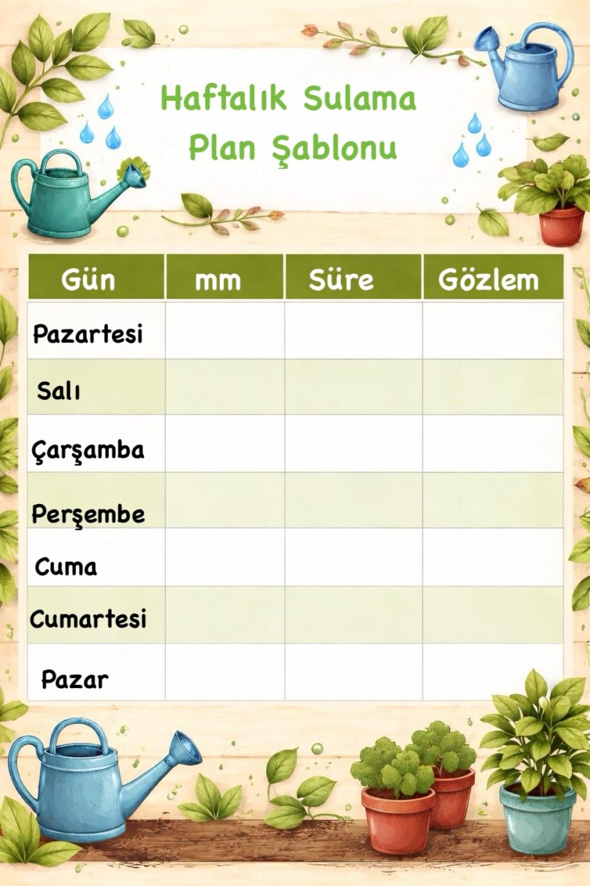 Sulama Planı Nasıl Yapılır? mm’den L/m²’ye Hesap ile Doğru Su Miktarını Bulma 1 mm’den L/m²’ye hesap