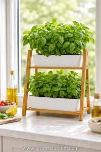 Mutfak Penceresi Önünde Ot Yetiştirme- Fesleğen ve Nane Dikey Bahçesi