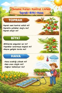Sulama Kararı Kontrol Listesi- Toprak–Bitki–Hava