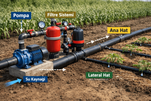 Damla Sulama Projelendirme: Debi, Filtre, Hat Çapı ve Damlatıcı Seçimi 2 damla sulama projelendirme