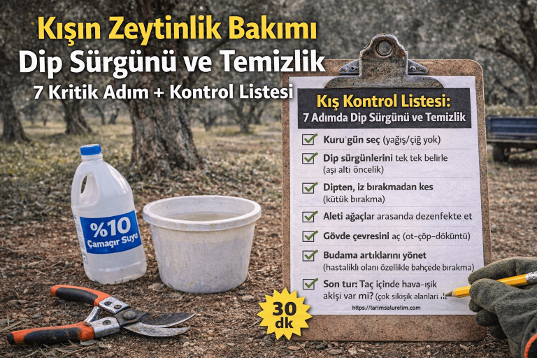 Kışın Zeytinlik Bakımı Dip Sürgünü ve Temizlik